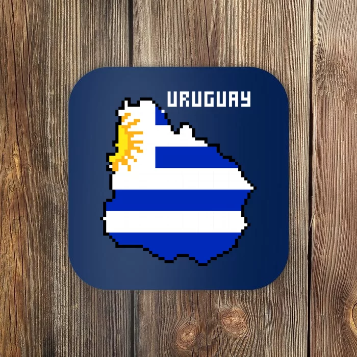 Uruguay 8 Bit Pixelated Coaster