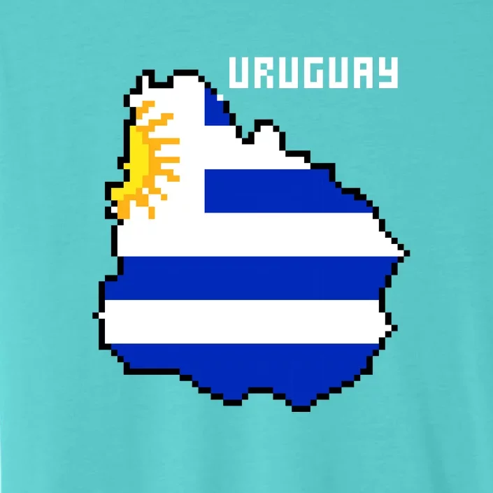 Uruguay 8 Bit Pixelated ChromaSoft Performance T-Shirt