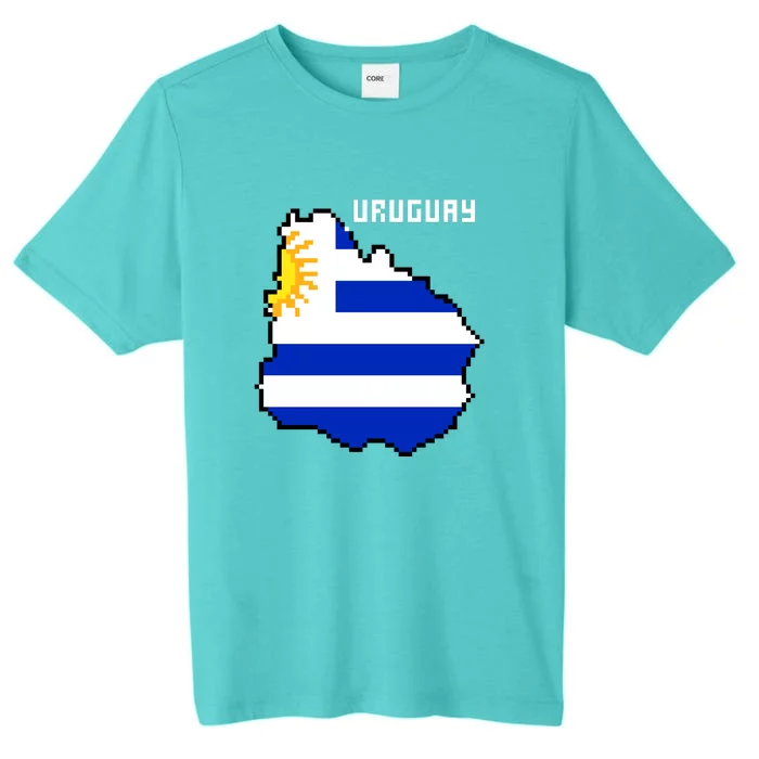 Uruguay 8 Bit Pixelated ChromaSoft Performance T-Shirt