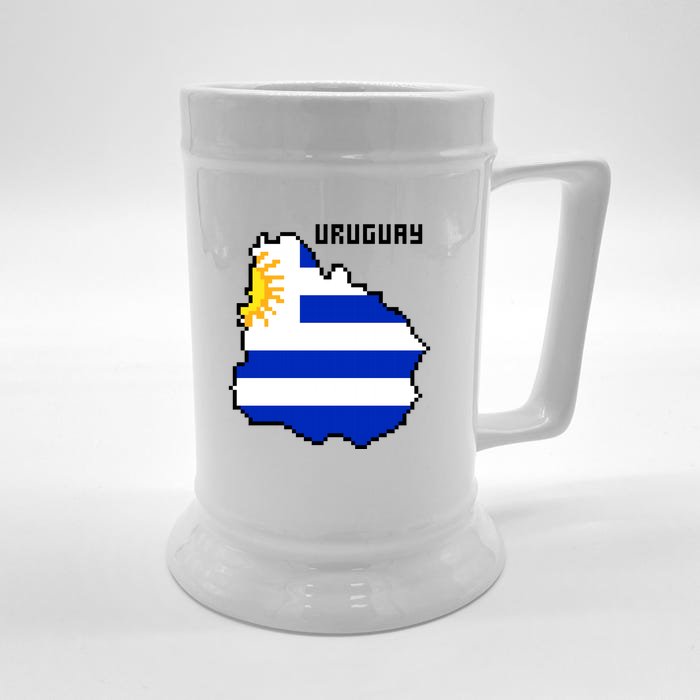 Uruguay 8 Bit Pixelated Front & Back Beer Stein