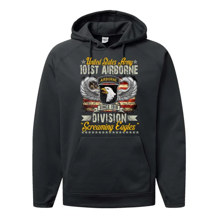 U.S Army 101St Airborne Division Veteran Veterans Day Performance Fleece Hoodie