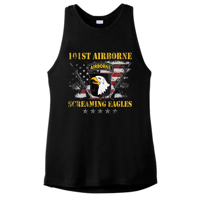 U.S Army 101st Airborne Division Veteran Screaming Eagle Ladies Tri-Blend Wicking Tank