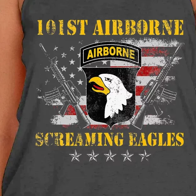 U.S Army 101st Airborne Division Veteran Screaming Eagle Women's Knotted Racerback Tank