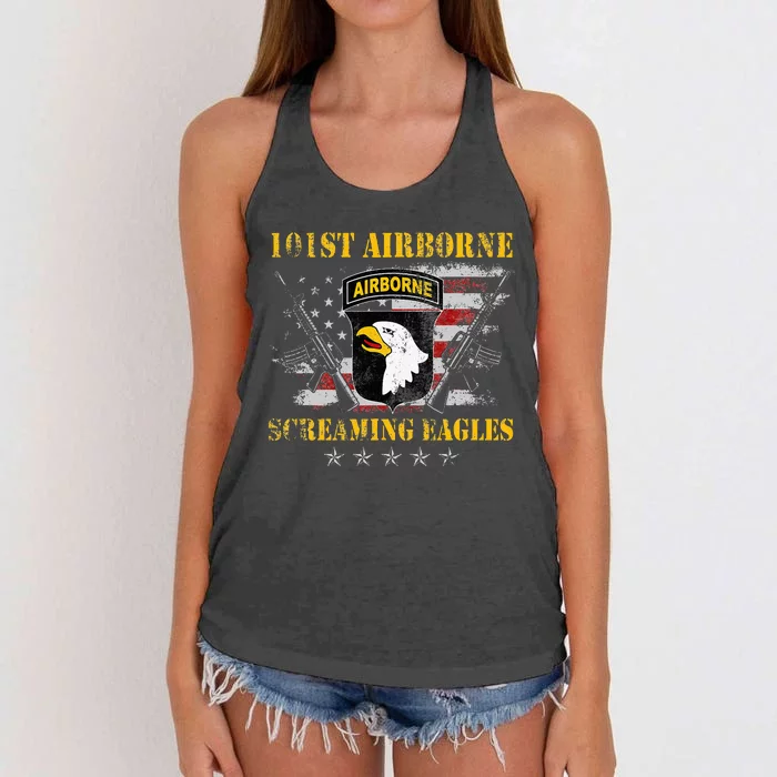 U.S Army 101st Airborne Division Veteran Screaming Eagle Women's Knotted Racerback Tank