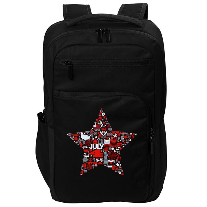 USA American 4th Of July Pattern Star Impact Tech Backpack