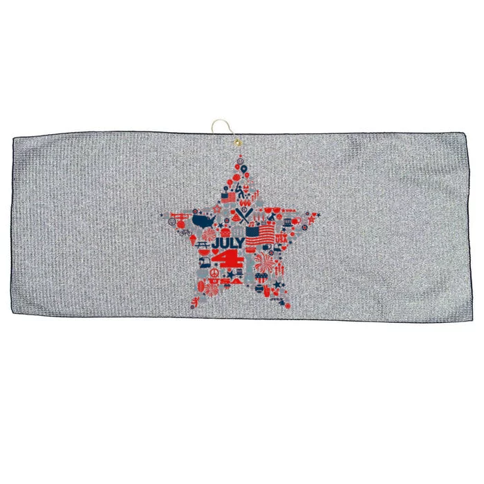 USA American 4th Of July Pattern Star Large Microfiber Waffle Golf Towel