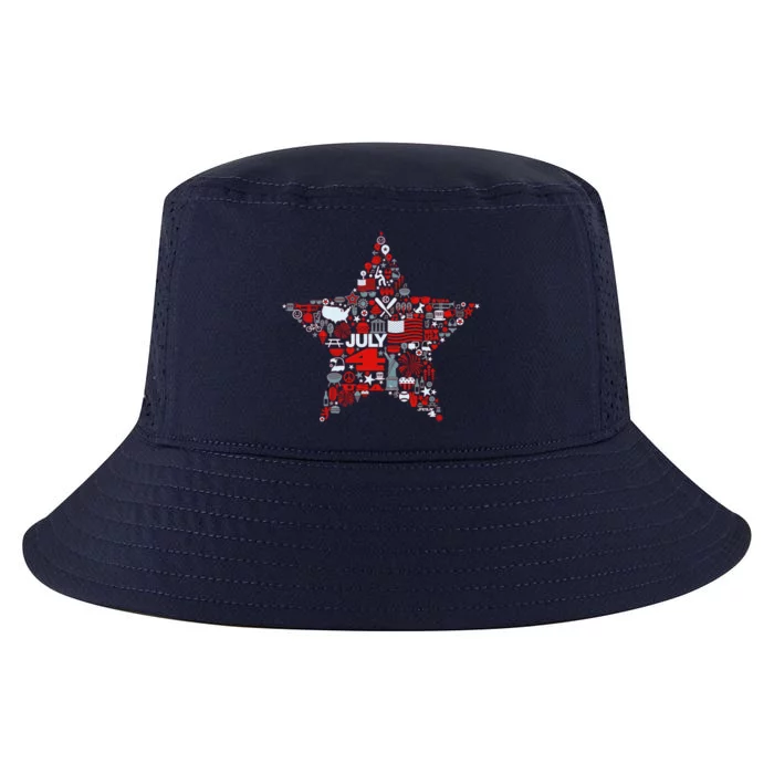 USA American 4th Of July Pattern Star Cool Comfort Performance Bucket Hat