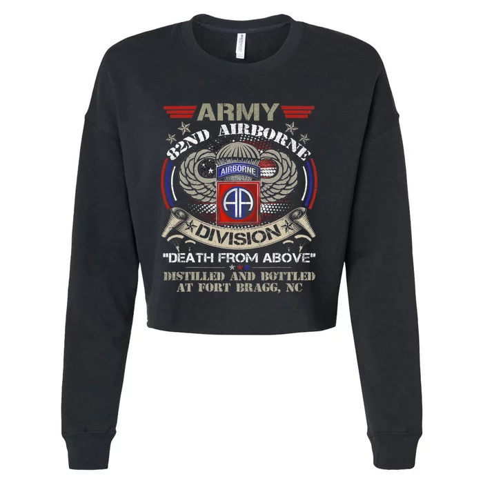 US Army 82nd Airborne Division Death From Above Veterans Day Cropped Pullover Crew