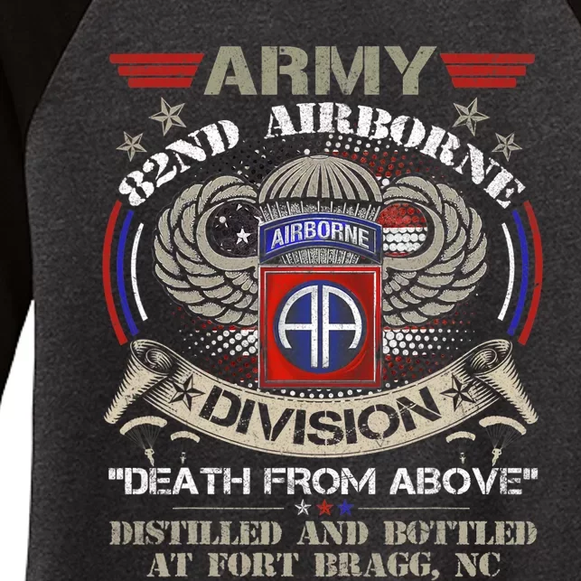 US Army 82nd Airborne Division Death From Above Veterans Day Women's Tri-Blend 3/4-Sleeve Raglan Shirt