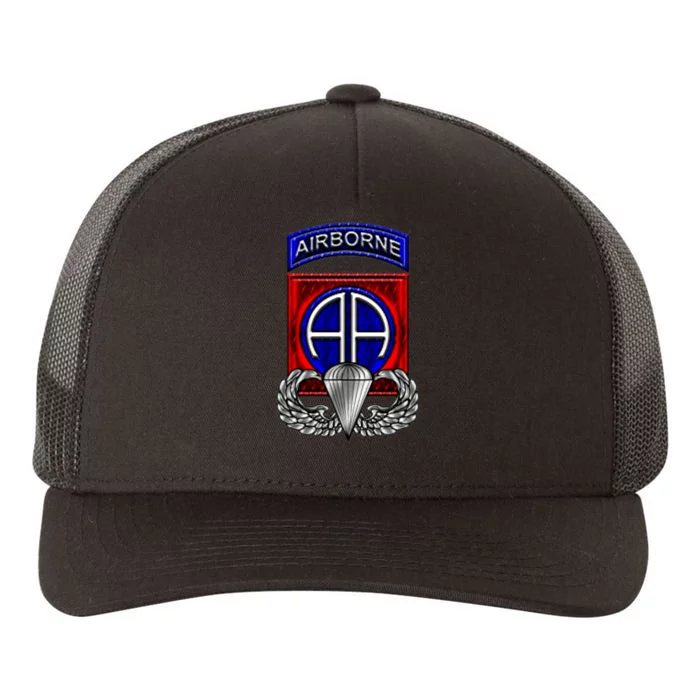 U.S Army 82nd Airborne Division Paratrooper Veteran Vintage Yupoong Adult 5-Panel Trucker Hat