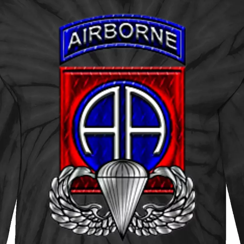 U.S Army 82nd Airborne Division Paratrooper Veteran Vintage Tie-Dye Long Sleeve Shirt