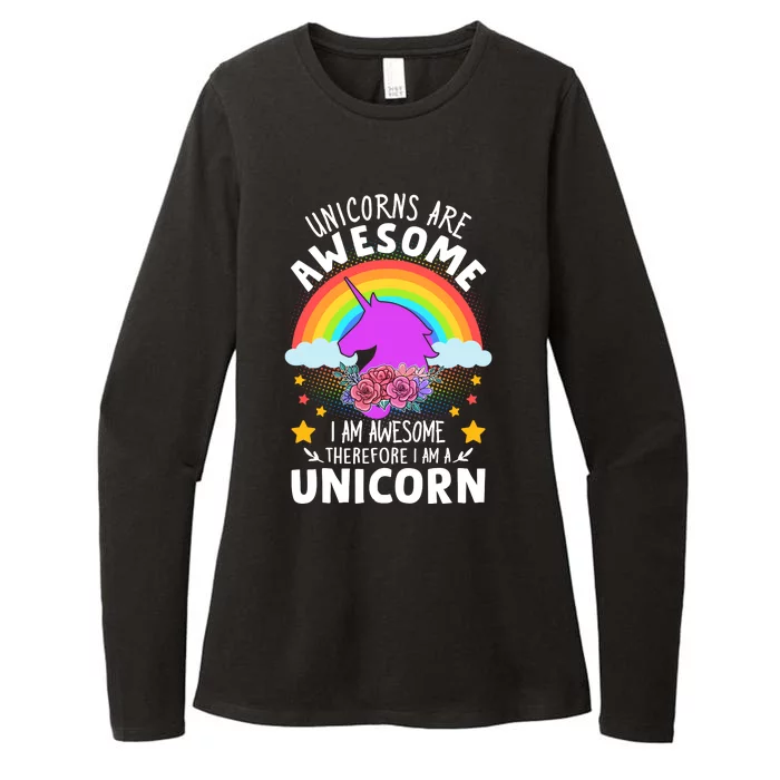 Unicorns Are Awesome I Am Awesome Therefore I Am A Unicorn Womens CVC Long Sleeve Shirt