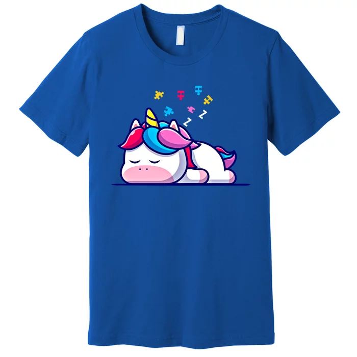 Unicorn Autism Awareness Puzzle Pieces Funny Gift Premium T-Shirt