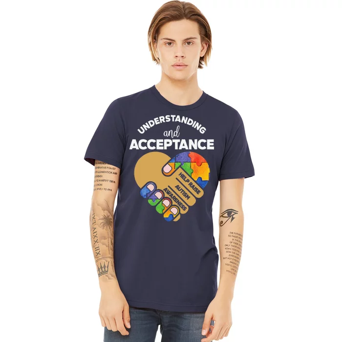 Understanding Acceptance Autism Awareness Heart Puzzle Premium T-Shirt