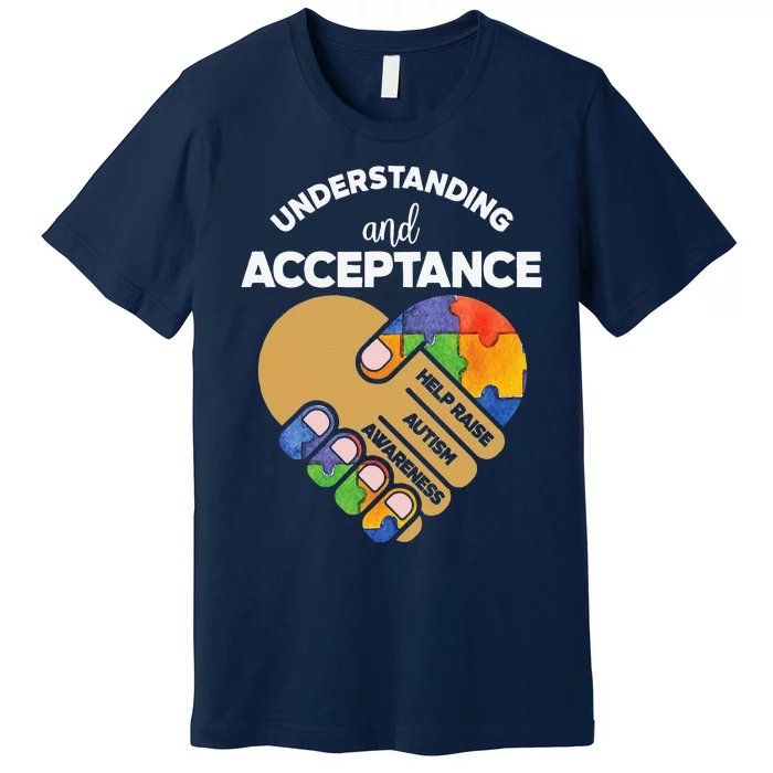 Understanding Acceptance Autism Awareness Heart Puzzle Premium T-Shirt