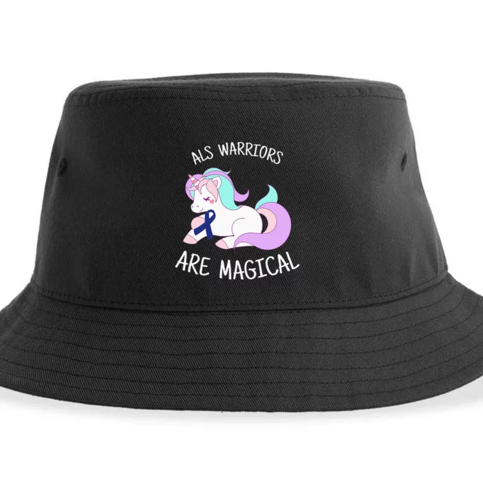 Unicorn ALS Awareness , ALS Warrior Sustainable Bucket Hat