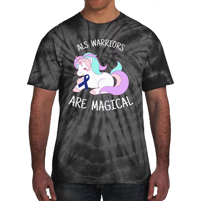 Unicorn ALS Awareness , ALS Warrior Tie-Dye T-Shirt