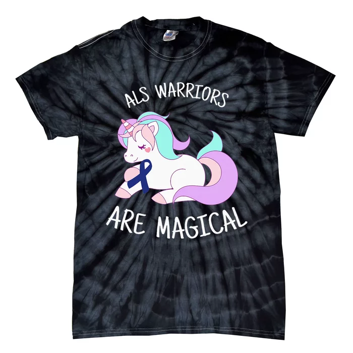 Unicorn ALS Awareness , ALS Warrior Tie-Dye T-Shirt