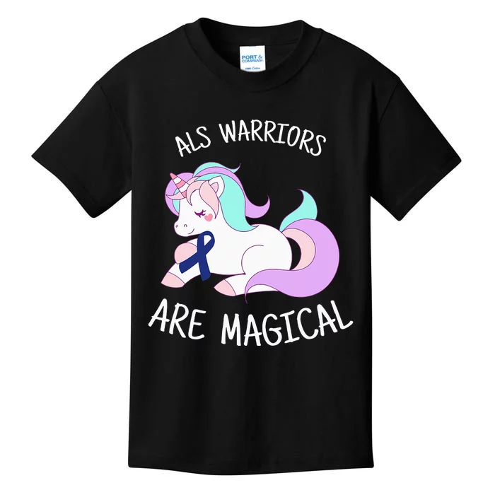 Unicorn ALS Awareness , ALS Warrior Kids T-Shirt