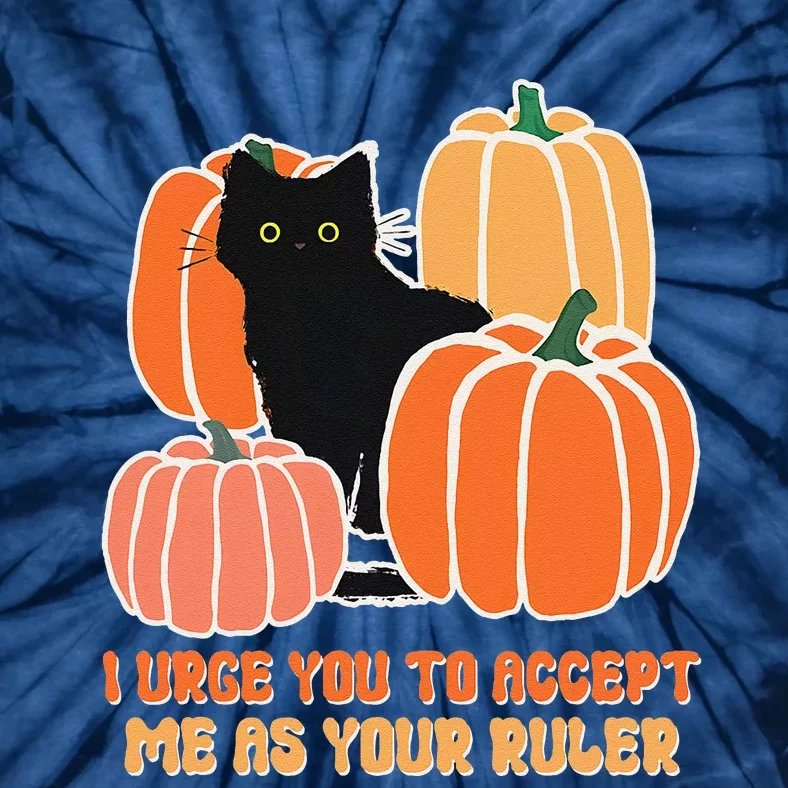 Urge Accept As Your Ruler Halloween Black Cat Pumpkin Lover Tie-Dye T-Shirt