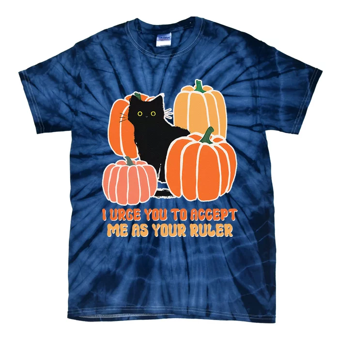 Urge Accept As Your Ruler Halloween Black Cat Pumpkin Lover Tie-Dye T-Shirt