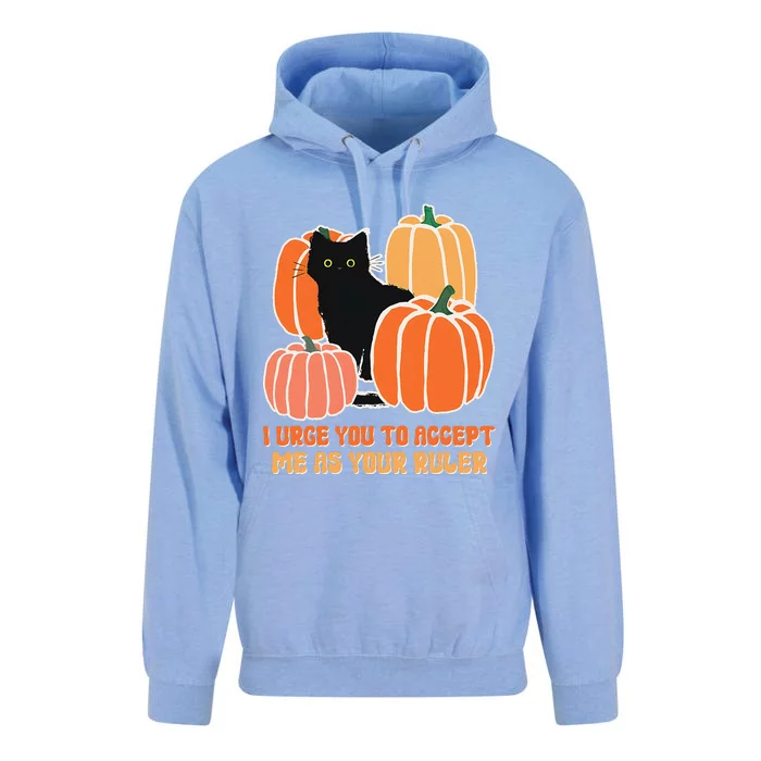 Urge Accept As Your Ruler Halloween Black Cat Pumpkin Lover Unisex Surf Hoodie