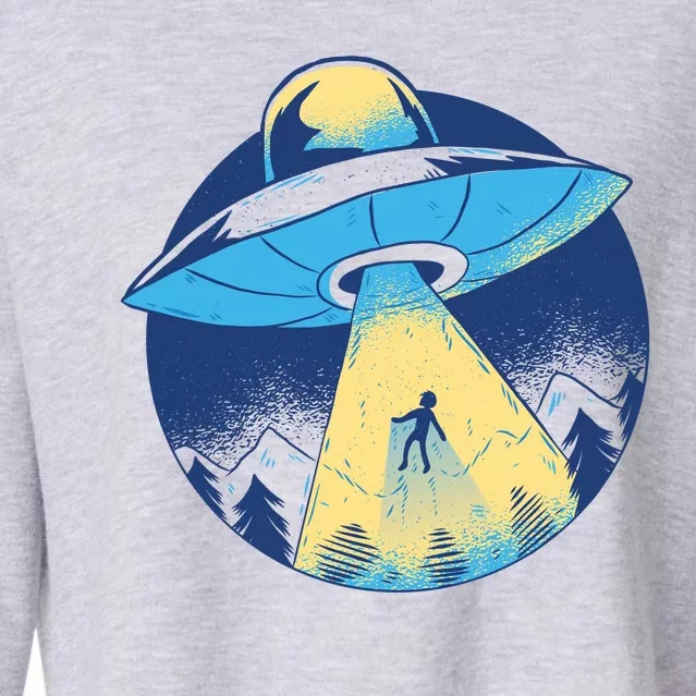 Ufo Alien Abduction Flying Saucer Area 51 Conspiracy Cropped Pullover Crew