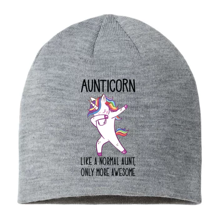 Unicorn Aunt Aunticorn Like A Normal Aunt Only More Awesome Funny Gift 8 1/2in Sustainable Knit Beanie