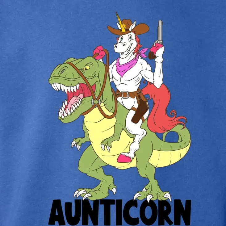 Unicorn Aunt Aunticorn Riding Dinosaur Trex Cow Sheriff Funny Gift Toddler Hoodie