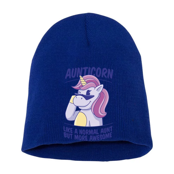 Unicorn Aunticorn Aunt Awesome Gift Short Acrylic Beanie