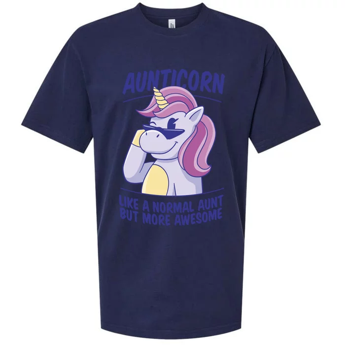 Unicorn Aunticorn Aunt Awesome Gift Sueded Cloud Jersey T-Shirt