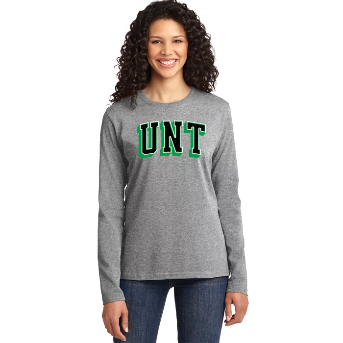 UNT Athletic Arch College University ! Alumni Ladies Long Sleeve Shirt