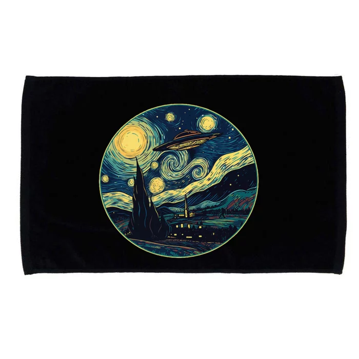 Ufo Aliens And Bigfoot Impressionist Style Novelty Uap Microfiber Hand Towel