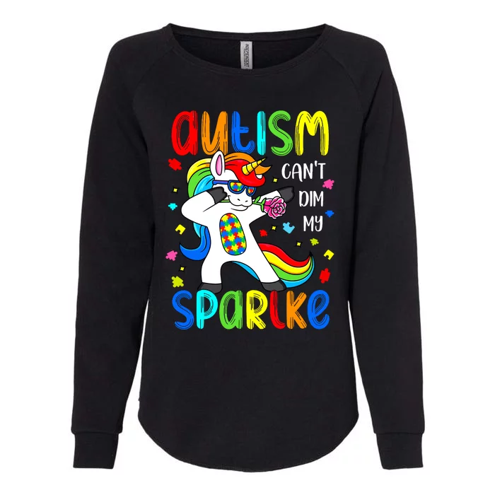 Unicorn Autism Awareness Funny Autism Cant Dim My Womens California Wash Sweatshirt