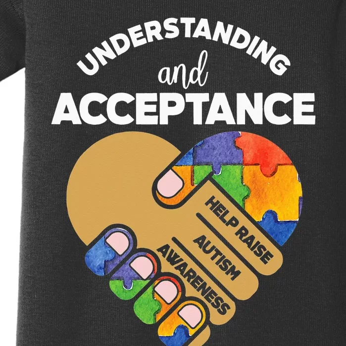 Understanding Acceptance Autism Awareness Heart Puzzle Baby Bodysuit