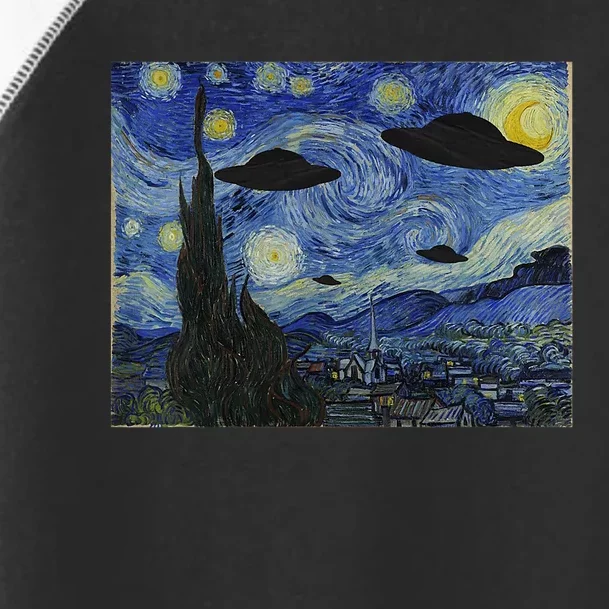 Ufo Alien Abduction Starry Night Van Gogh Painting Toddler Fine Jersey T-Shirt