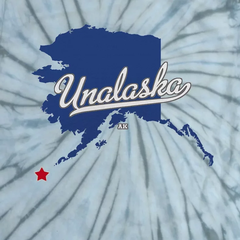 Unalaska Alaska Ak Map Tie-Dye T-Shirt