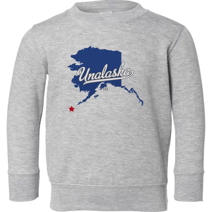 Unalaska Alaska Ak Map Toddler Sweatshirt