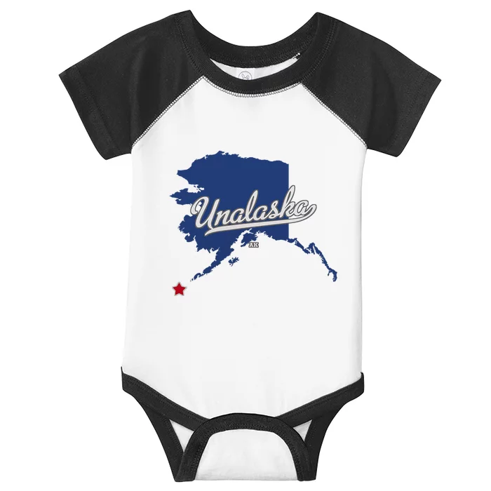 Unalaska Alaska Ak Map Infant Baby Jersey Bodysuit