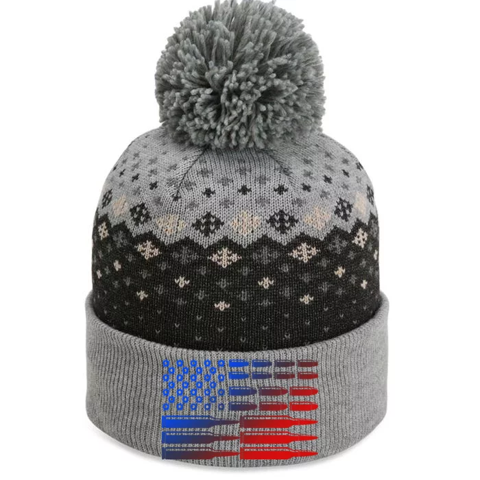 USA American Bullet Flag The Baniff Cuffed Pom Beanie