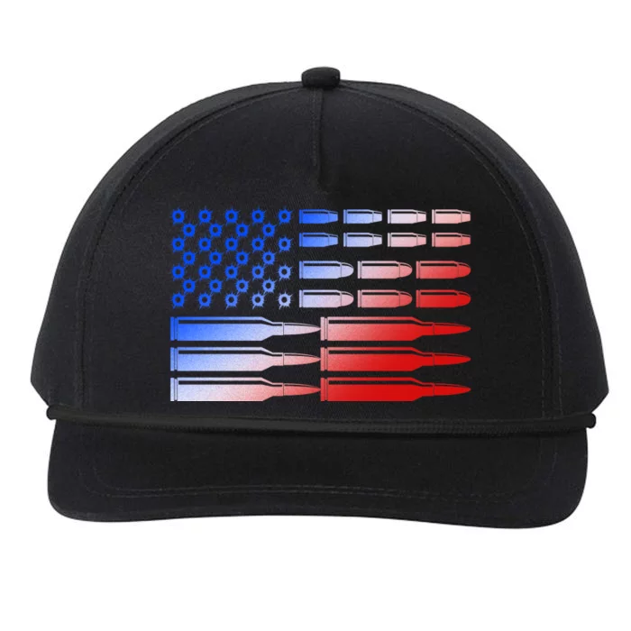 USA American Bullet Flag Snapback Five-Panel Rope Hat