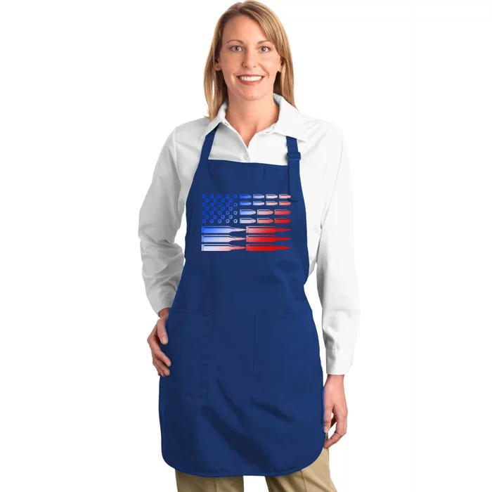 USA American Bullet Flag Full-Length Apron With Pocket