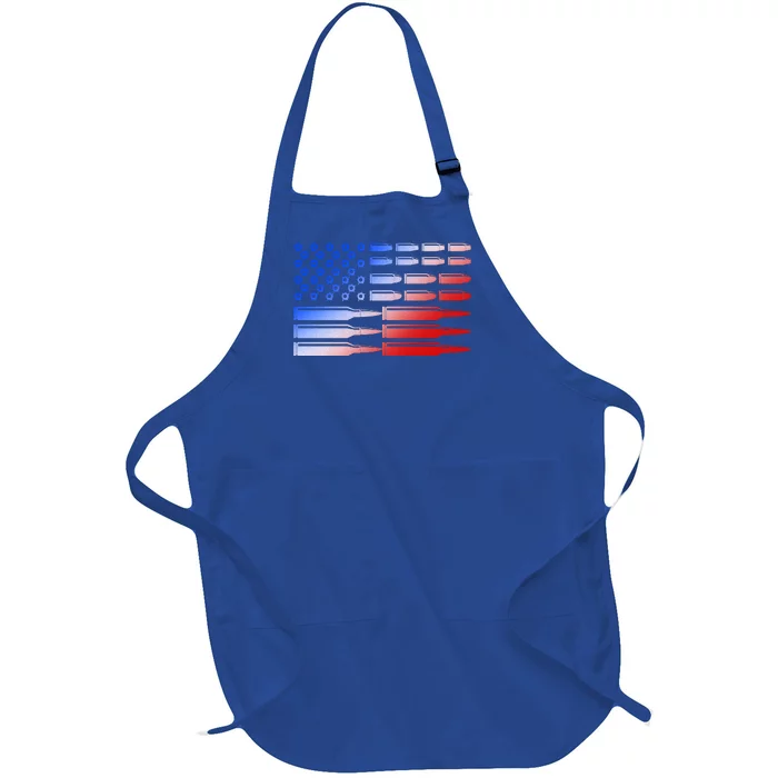 USA American Bullet Flag Full-Length Apron With Pocket