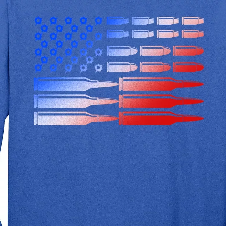 USA American Bullet Flag Tall Long Sleeve T-Shirt