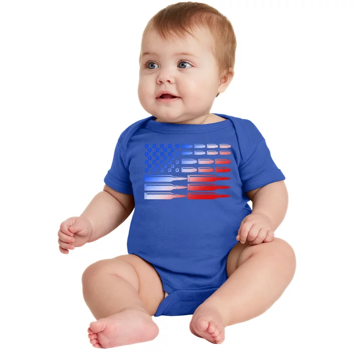 USA American Bullet Flag Baby Bodysuit