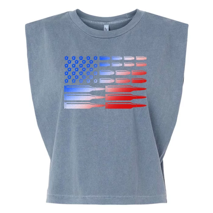 USA American Bullet Flag Garment-Dyed Women's Muscle Tee