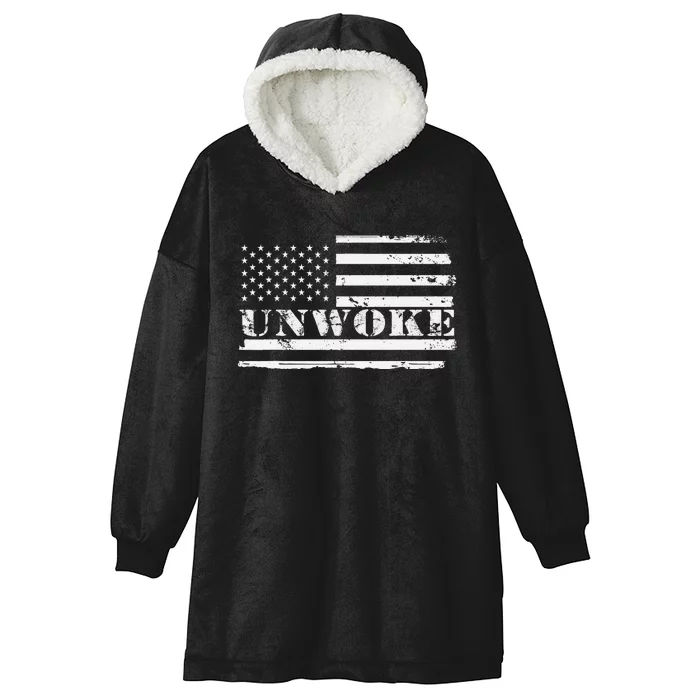 Unwoke Awake But Not Woke Hooded Wearable Blanket