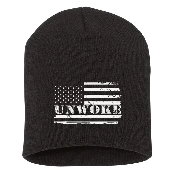 Unwoke Awake But Not Woke Short Acrylic Beanie