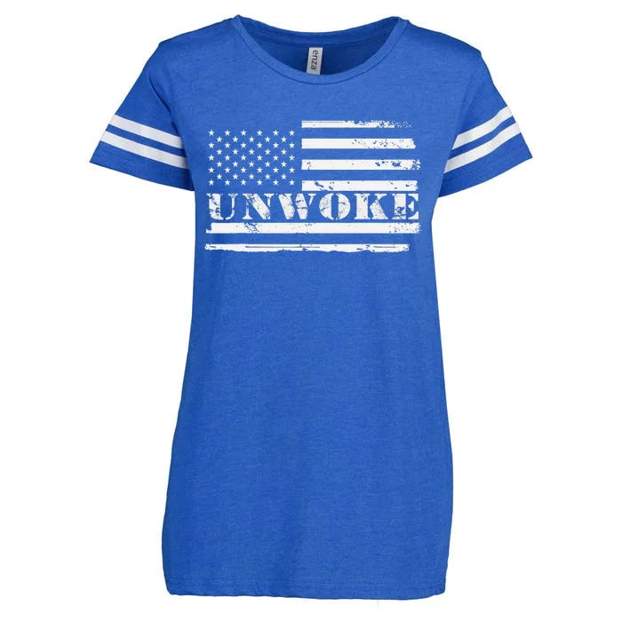 Unwoke Awake But Not Woke Enza Ladies Jersey Football T-Shirt