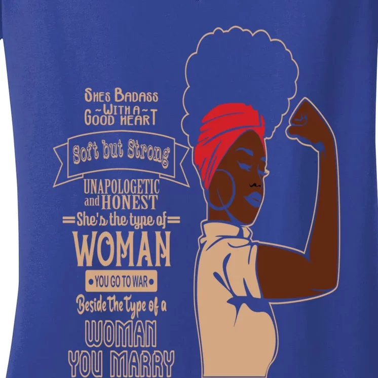 Unapologetic Afro Black History Month Blm Melanin Gift Women's V-Neck T-Shirt